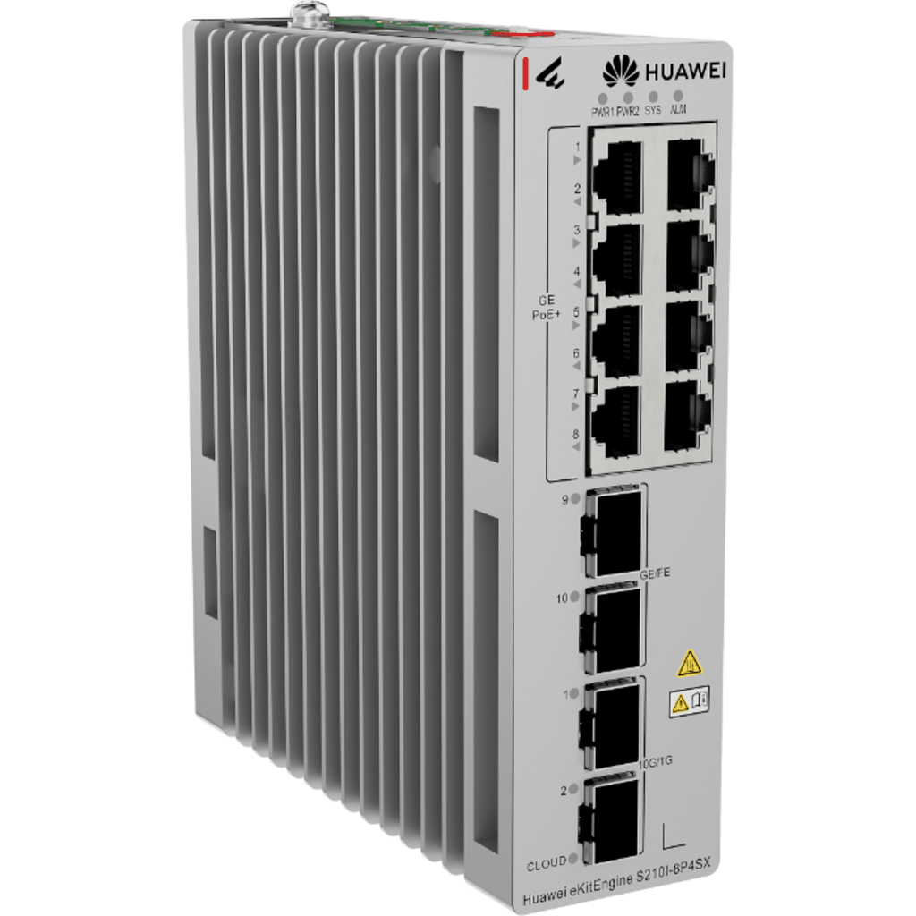 Switch Industrial eKit / 8 Puertos PoE+ Gigabit + 2 SFP + 2 SFP+ / Montaje en Riel DIN / Fuente Redundante 1+1 : 54 a 57 VCD / Libre de licenciamiento / Gestión gratuita desde la Nube / Presupuesto PoE 220 W
