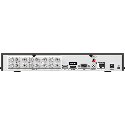 DVR 16 Canales TURBOHD + 16 Canales IP / 8 Megapixel (4K) / Audio Bidireccional / ACUSENSE / Audio Bidireccional / 1 Bahía de Disco Duro / Salida de Video en Full HD / H.265+