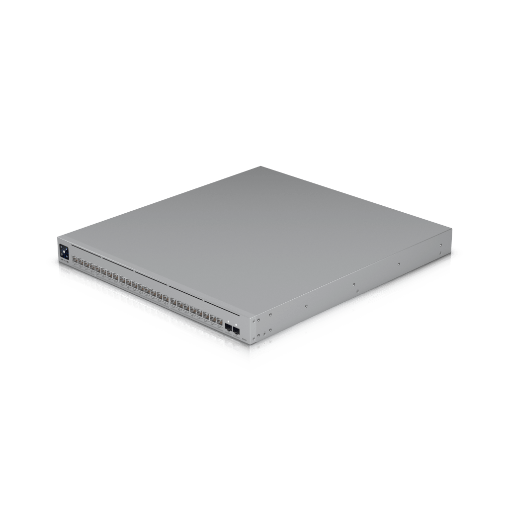 UniFi Switch USW-Pro-XG-24-PoE / Capa 3 / 24 puertos PoE+++ (16 × 10 GbE, 8 × 2,5 GbE) + 2 puertos SFP28 25 G / 720 W PoE total