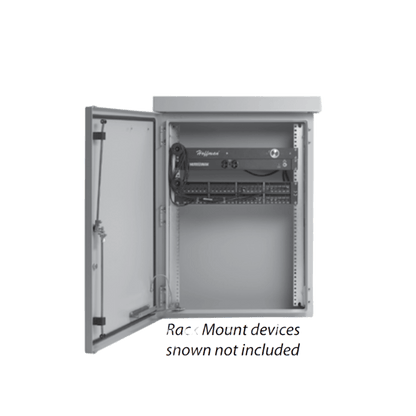 Gabinete Para Exterior OSP ComLine de 18 UR, 600 mm de Ancho, 500 mm de Profundidad De Aluminio, Color Gris Claro Con Protección NEMA 4/12/4X/3/3R; IP66