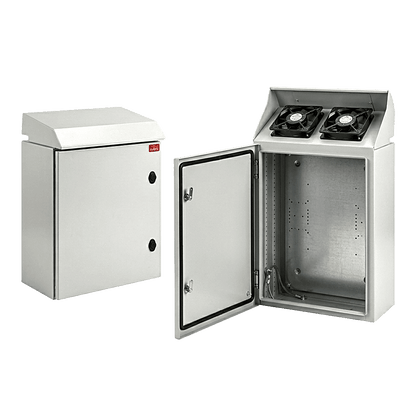 Gabinete Rack 19 UR ProTek Tipo 3R Exterior con Ventiladores y Termostato / 92.2 cm x 60 cm x 61 cm / Acero Gris RAL 7035