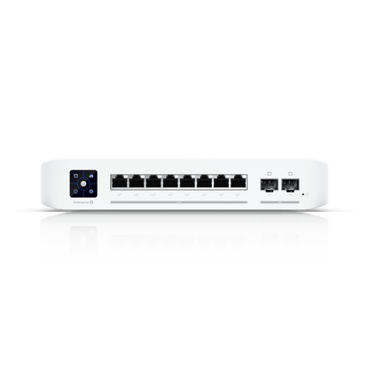 UniFi Switch Empresarial Capa 3 de 8 Puertos PoE 802.3af/at 2.5G + 2 Puertos 1/10G SFP+, 120W, Pantalla Informativa