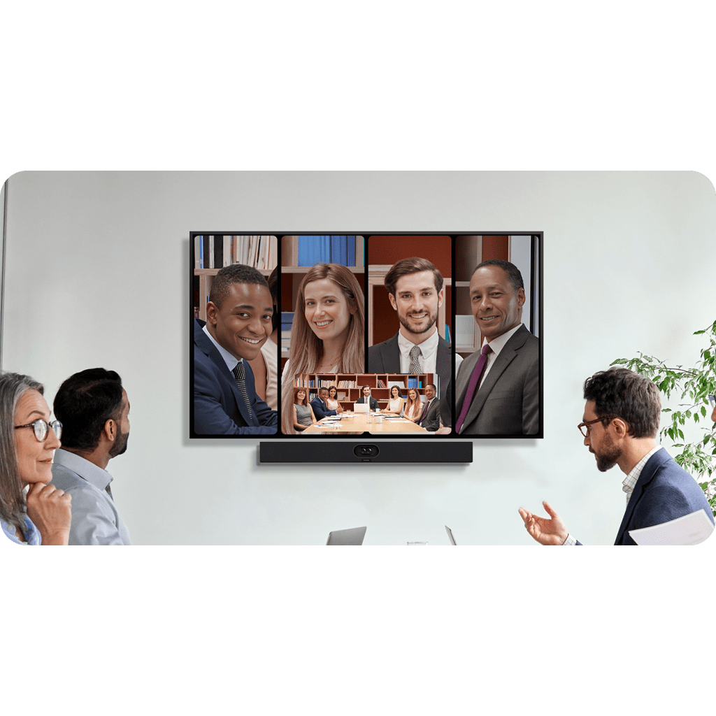 Barra de Videoconferencia todo en uno SmartVision 40 de Yealink para Salas de Conferencia Pequeñas y Medianas con IA y Seguimiento de Voz