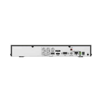 DVR 4 Canales 4K TURBOHD + 4 Canales IP / 8 Megapixel (4K) / Audio Bidireccional por Coaxitron / ACUSENSE  / 1 Bahía de Disco Duro / Salida de Video en Full HD / H.265+
