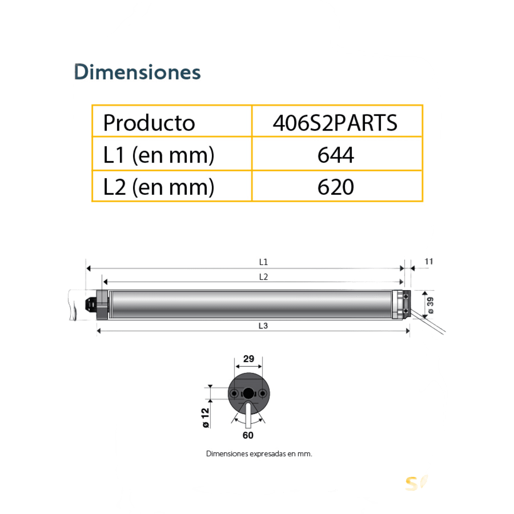Motor SOMFY 40 mm para persianas.