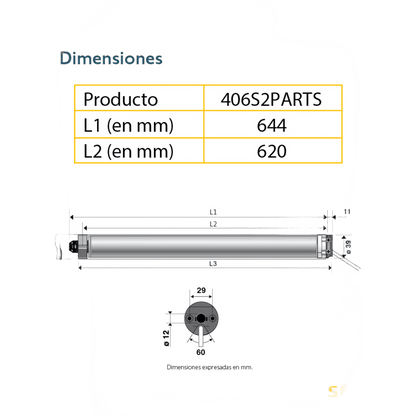 Motor SOMFY 40 mm para persianas.