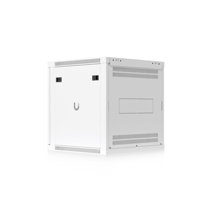 UACC Rack Cabinet 12U (598 x 600 mm) - Gabinete Cerrado para Montaje en Pared con Puerta Frontal de Vidrio Templado, Totalmente Ensamblado con Ventiladores Integrados y Paneles Removibles