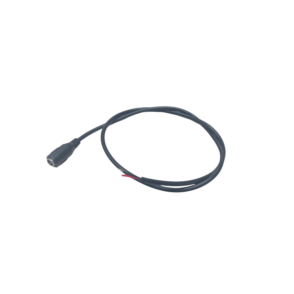 Cable con Conector Macho (Pigtail) / Forro Negro | Alimentación para Vcc con Puntas Libres | Polarizado | Largo 22 cm (8.66 Pulgadas) | Calibre 22AWG.