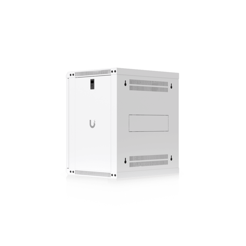 UACC Rack Cabinet 12U (550 x 450 mm) - Gabinete Cerrado para Montaje en Pared con Puerta de Vidrio Templado, Totalmente Ensamblado con Ventiladores Integrados y Paneles Removibles