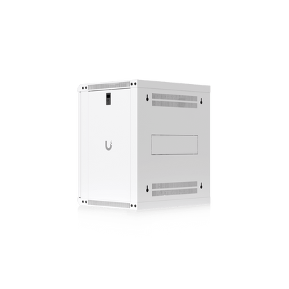 UACC Rack Cabinet 12U (550 x 450 mm) - Gabinete Cerrado para Montaje en Pared con Puerta de Vidrio Templado, Totalmente Ensamblado con Ventiladores Integrados y Paneles Removibles