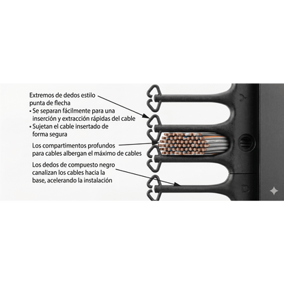 Organizador Vertical CableTek, Sencillo (Solo Frontal), Para Rack Abierto de 45 Unidades, 6 in de Ancho, Color Negro