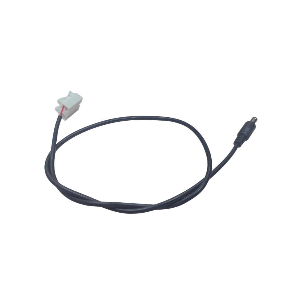 Cable con Conector Macho (Pigtail) | Forro Negro | Terminal Blanca | Alimentación para Vcc con Puntas Libres | Polarizado | Largo 22 cm ( 8.66 Pulgadas)  | Calibre 22AWG.