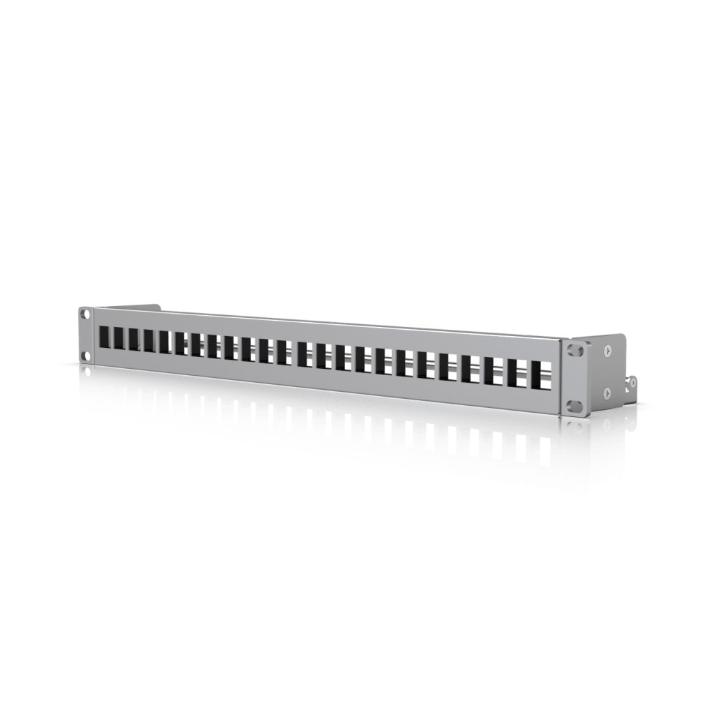 UACC Rack Patch Panel Blank 24 Puertos - Panel Patch Keystone 1U con Barra de Gestión de Cables y Estética Uniforme