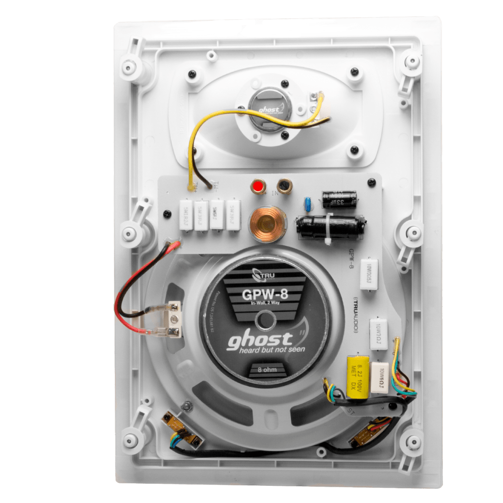 Speaker In-Wall TruAudio Ghost Series | 2 Way | Woofer 8in Polipropileno Blanco | Tweeter 1in | Potencia 5-125 W | Impedancia 8&Omega; | Rango de Frecuencia 40-20kHz | Sensibilidad 90dB