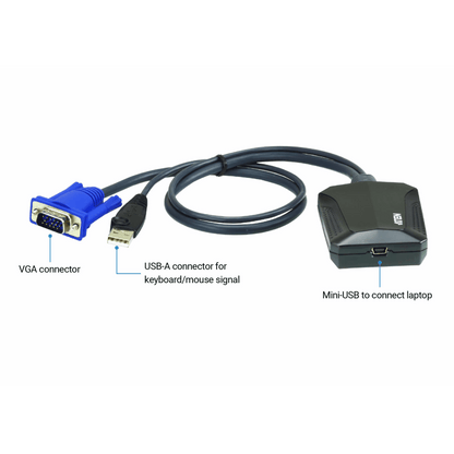 Kit de TI del adaptador para carrito de emergencia de consola KVM USB para ordenador portátil
