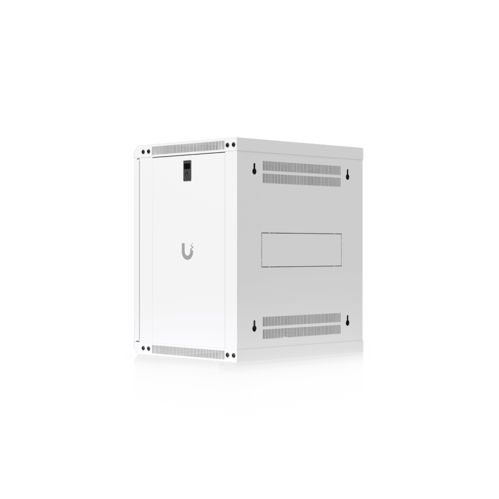 UACC Rack Cabinet 12U (550x 450 mm) - Gabinete Cerrado para Montaje en Pared con Puerta Frontal Perforada, Totalmente Ensamblado con Ventiladores Integrados y Paneles Removibles