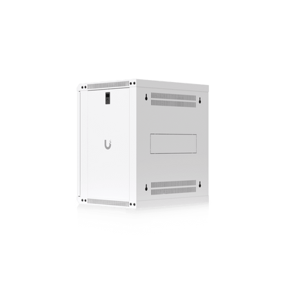 UACC Rack Cabinet 12U (550x 450 mm) - Gabinete Cerrado para Montaje en Pared con Puerta Frontal Perforada, Totalmente Ensamblado con Ventiladores Integrados y Paneles Removibles