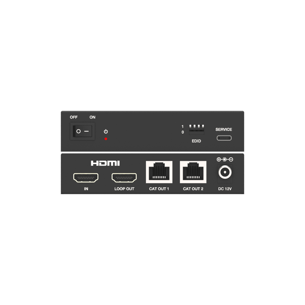 Splitter HDMI 1x2 | 4K@60Hz a 60m | 4K@30Hz a 70m | Cable Cat6 | EDID | HDCP 2.2 | Salida Loop