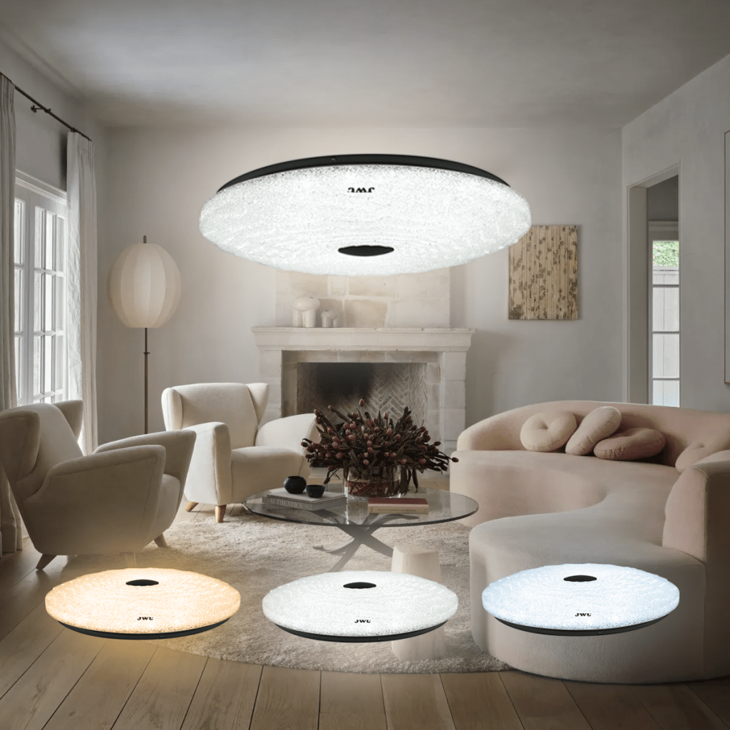Lámpara de Techo LED / 40W / 3000 Lúmenes / 3 Temperaturas de Color (2700K-6500K) / IP20 Interior / Vida Útil 50,000 Horas / Material Aluminio y PC / Base Sobreponer