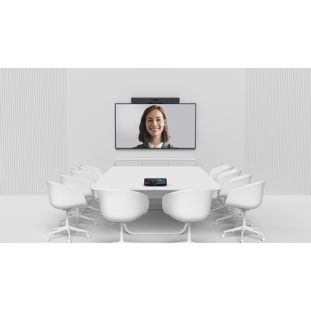 Barra de Videoconferencia Yealink A50 con IA y Consola Táctil CTP25, Todo en Uno para Salas Medianas y Grandes con Seguimiento Automático del Hablante