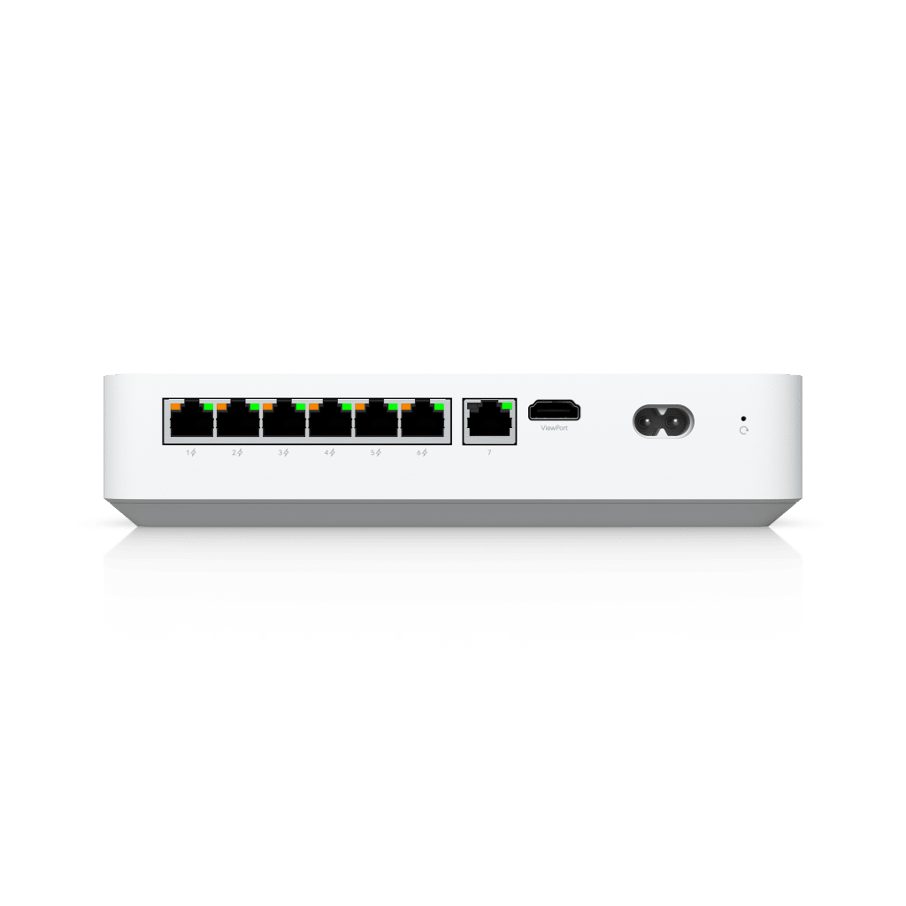 UniFi Protect UNVR-Instant – Grabador de Video en Red con Soporte para HDD de 3.5”, Switch PoE Integrado de 6 Puertos GbE (40W) y Puerto HDMI Viewport