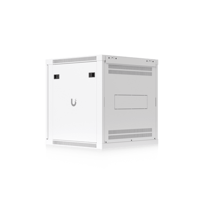 UACC Rack Cabinet 12U (598 x 600 mm) - Gabinete Cerrado para Montaje en Pared con Puerta Frontal Perforada, Totalmente Ensamblado con Ventiladores Integrados y Paneles Removibles