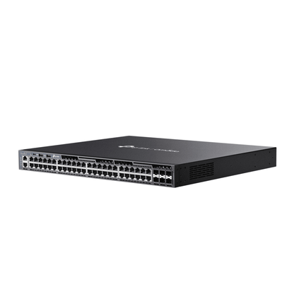 Switch Omada L3 SDN Administrable / 48 puertos Gigabit y 6 puertos SFP+ / Funciones RIP, VRRP, Servidor DHCP / Administración centralizada OMADA / Fuente Redundante