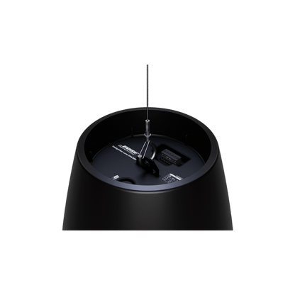 Altavoz Colgante Luna | Designmax | Sistema de Rango Extendido | Array Circular Ring Array™ 8 Drivers | Woofer 8" Integrado | Cobertura 140° | Color Negro