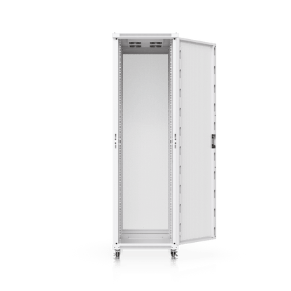 UACC Rack Cabinet 42U (600 × 1000 mm) – Gabinete de Piso Totalmente Ensamblado con Ventiladores Integrados, Paneles Removibles, Ruedas con Seguro y Puerta Frontal Perforada para Óptimo Flujo de Aire