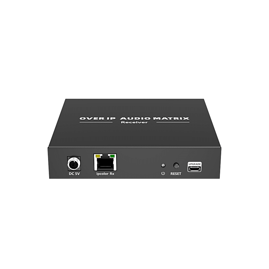 Extensor de Audio sobre IP | PCM 2.0 | 120 m | Matriz Flexible 1 a 1 / 1 a N / N a N | Interfaces Profesionales | Protección ESD | Solo Receptor