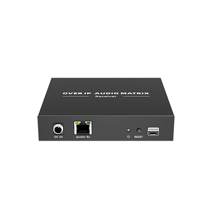 Extensor de Audio sobre IP | PCM 2.0 | 120 m | Matriz Flexible 1 a 1 / 1 a N / N a N | Interfaces Profesionales | Protección ESD | Solo Receptor