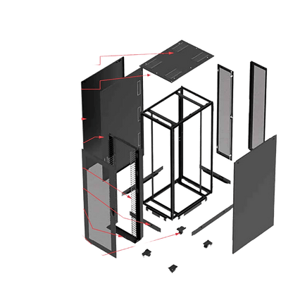 Gabinete para Servidor ProLine S1, 45U, Dimensiones 2150 x 600 x 1200 mm, Acero Negro RAL 9005, Base con Ruedas/Niveladores, Incluye Soporte para Regletas, Manejo de Cableado y Flujo de Aire