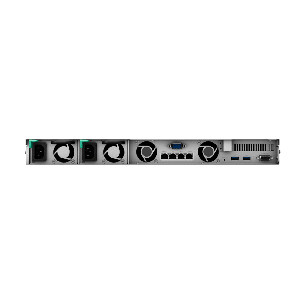 NAS RackStation RS1619xs+ | 4 Bahías | CPU Intel Xeon D-1527 Quad-Core | 8 GB DDR4 ECC (Ampliable a 64 GB) | 2 Ranuras M.2 NVMe/SATA | 4 Puertos LAN 1GbE | Soporte 10GbE Opcional | Escalable hasta 16 Bahías.