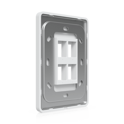 Placa de Pared Vertical Universal para Keystone de 4 Puertos con Cubierta Pintable, Acabado Personalizable, Paquete con 4 Piezas