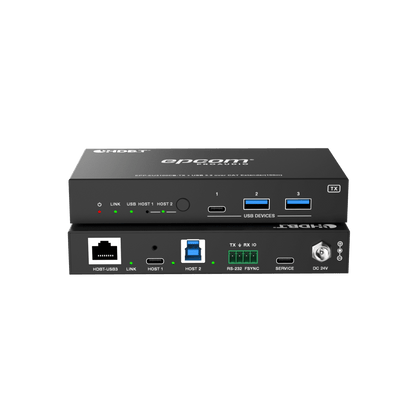 Extensor USB 3.2 Gen 1 | 100 m | Cable CAT6a | Velocidad 5 Gbps | Puertos USB-C y USB-A | PoC Bidireccional 24V | Compatible Con Dispositivos USB Variados