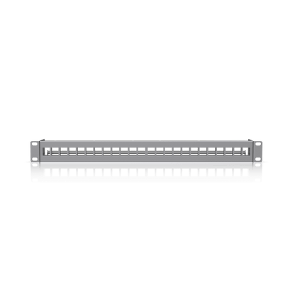 UACC Rack Patch Panel Blank 24 Puertos - Panel Patch Keystone 1U con Barra de Gestión de Cables y Estética Uniforme