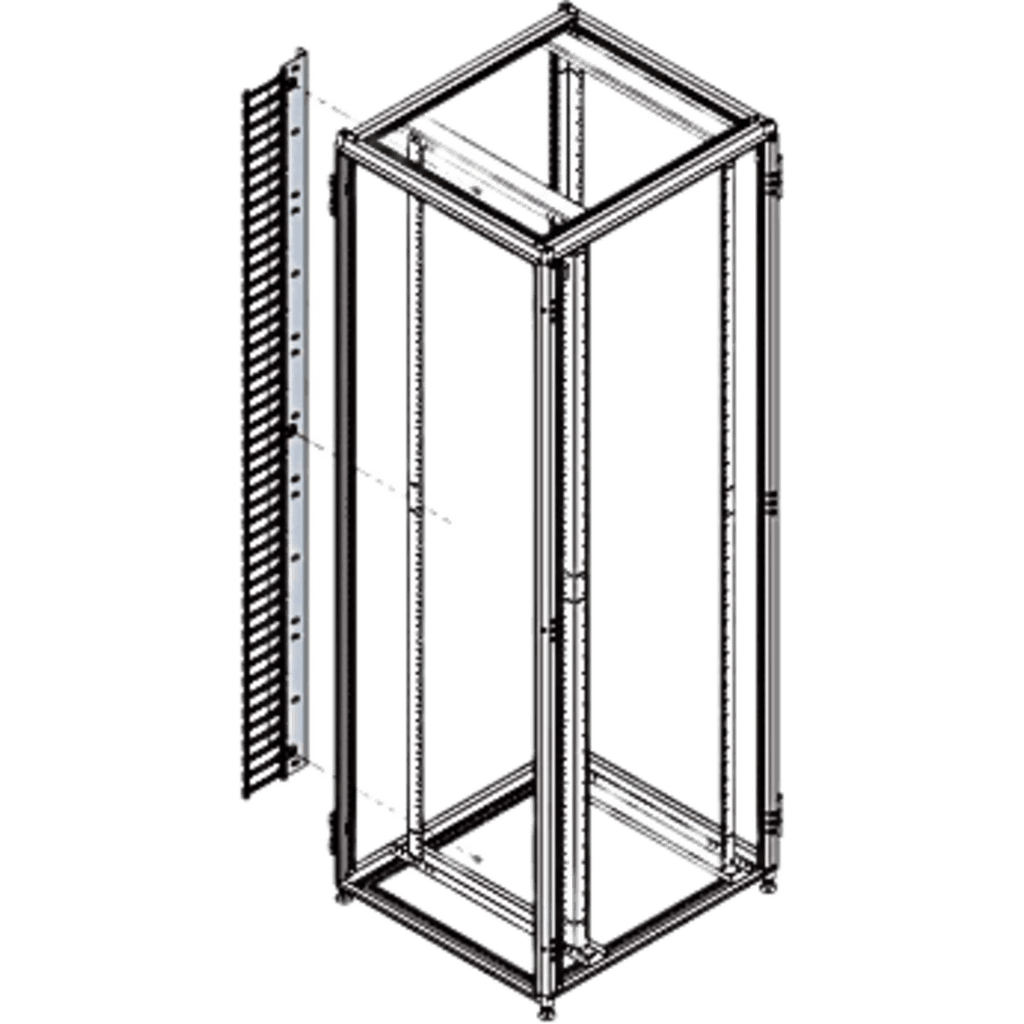 Organizador Vertical de Cables para Rack 45 UR (79 in) / Acero Negro RAL 9005 / Sección 95x208 mm (3.7x8.2 in) / Capacidad 726 Cables / Dedos cada 1.75 pulg / ProLine S1 HOFFMAN