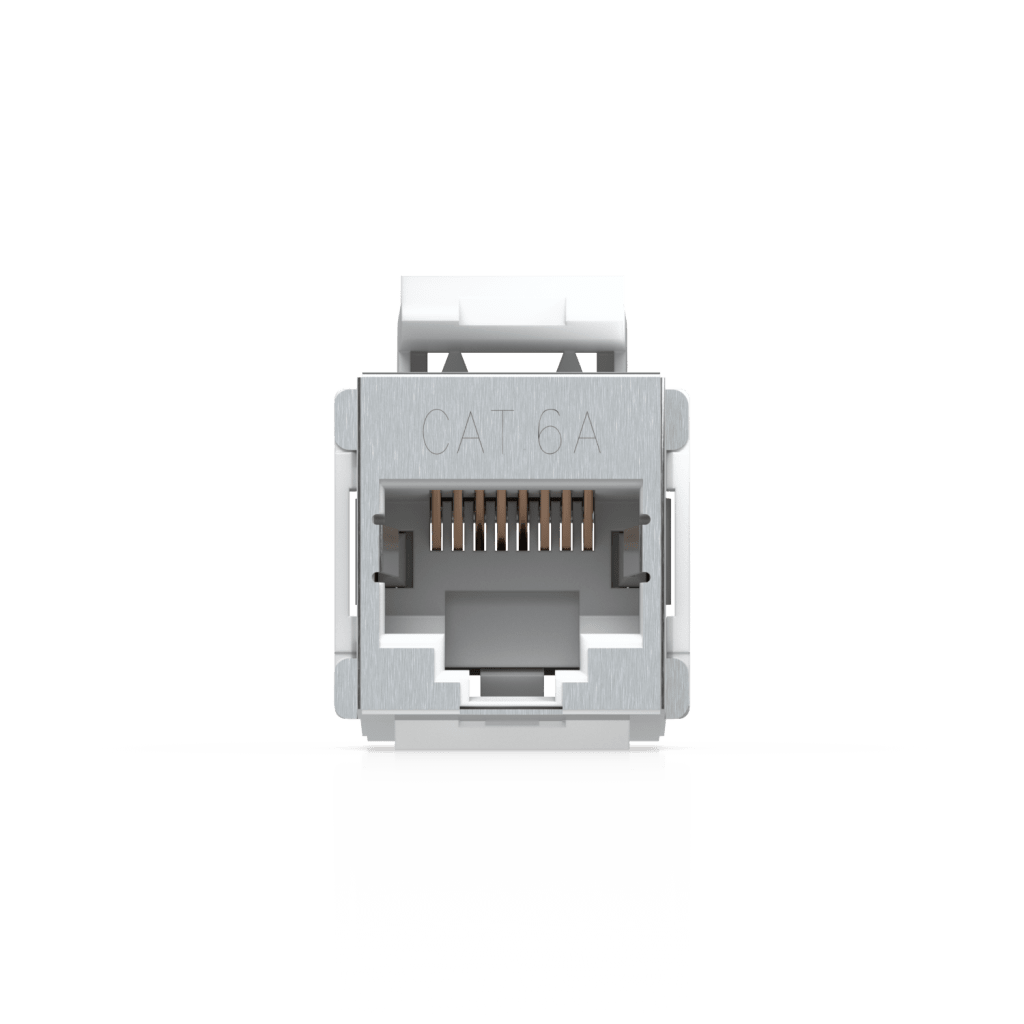 Keystone Coupler Cat6A Pass-Through para Cable Ethernet Preterminado, Instalación Snap-In en Patch Panel, Paquete con 12 Piezas