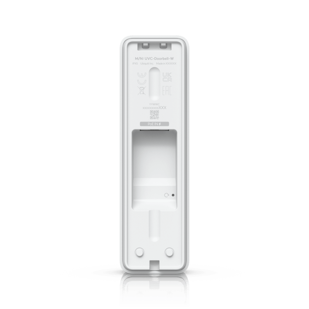 UVC Doorbell Lite – Videoportero Compacto 5 MP PoE con Visión Nocturna IR, Audio Bidireccional y Diseño Resistente al Clima, Color Blanco