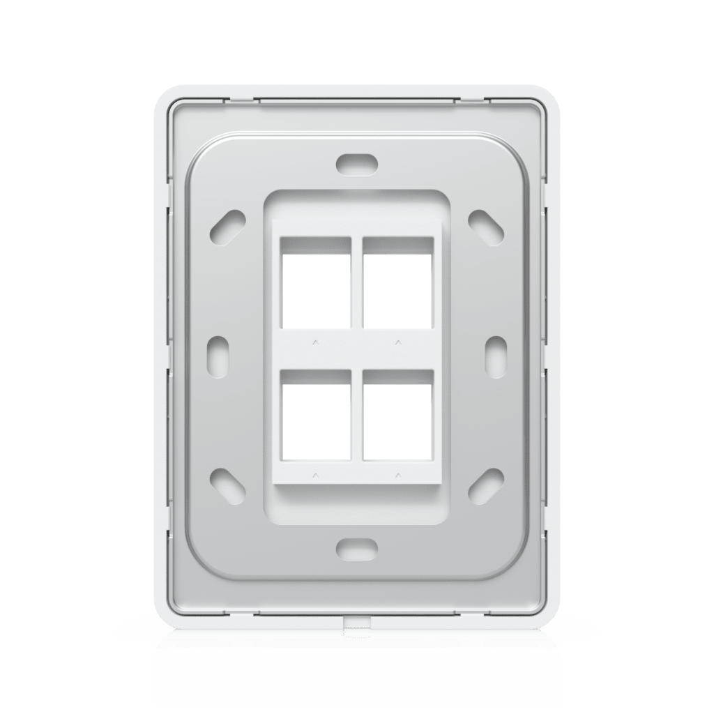 Placa de Pared Vertical Universal para Keystone de 4 Puertos con Cubierta Pintable, Acabado Personalizable, Paquete con 4 Piezas