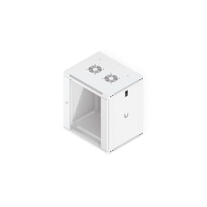 UACC Rack Cabinet 12U (550 x 450 mm) - Gabinete Cerrado para Montaje en Pared con Puerta de Vidrio Templado, Totalmente Ensamblado con Ventiladores Integrados y Paneles Removibles