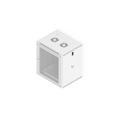 UACC Rack Cabinet 12U (550x 450 mm) - Gabinete Cerrado para Montaje en Pared con Puerta Frontal Perforada, Totalmente Ensamblado con Ventiladores Integrados y Paneles Removibles