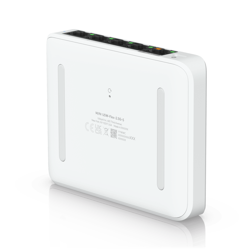 USW Flex Mini 2.5G Switch de 5 puertos 2.5G, Compacto, para Escritorio, se puede Energizar por PoE o con un Adaptador tipo USB-C