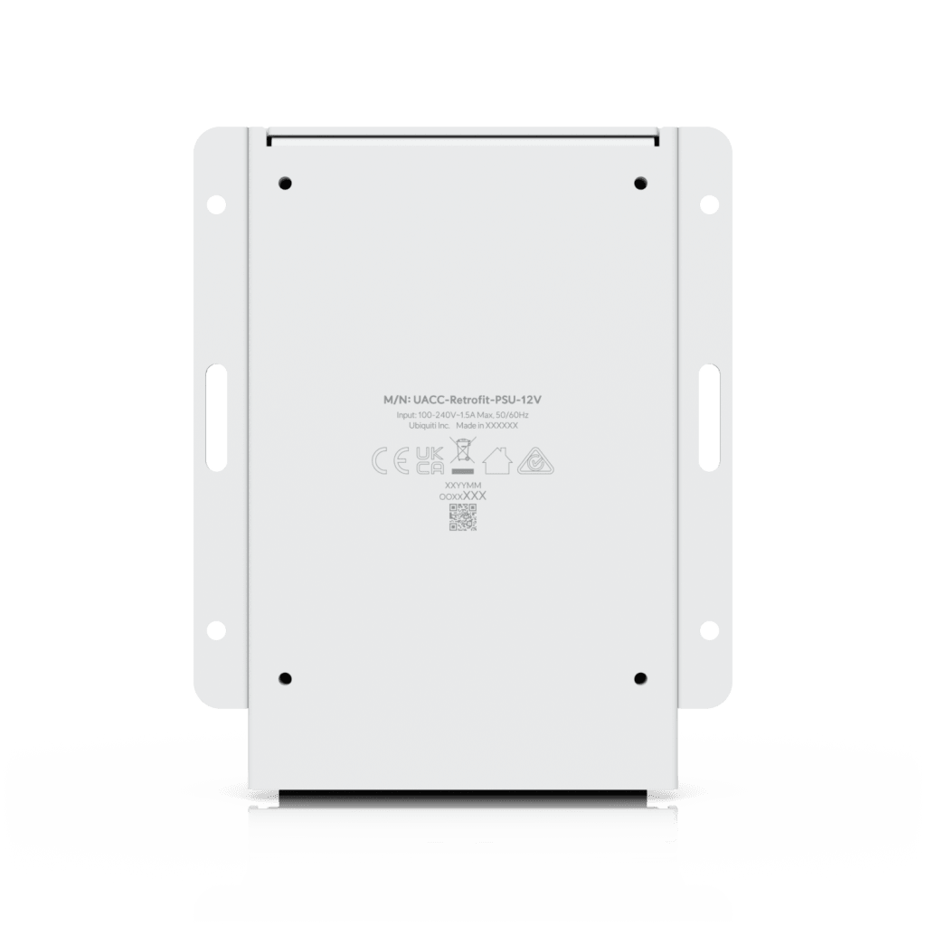 Fuente de Alimentación de 12V con Soporte para Batería de Respaldo SLA Opcional, Compatible con UniFi Retrofit Hub