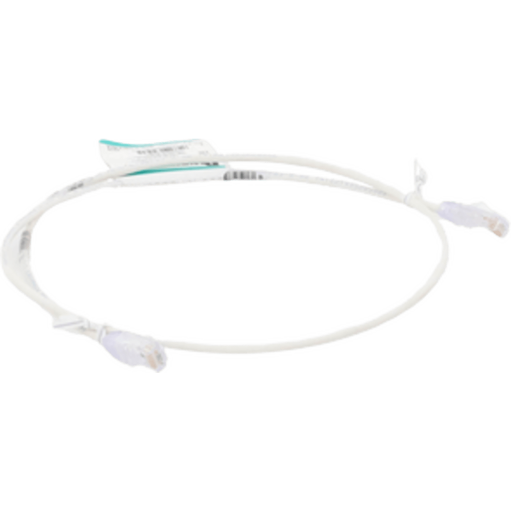 Cable de Parcheo TX6, UTP Cat6, Diámetro Reducido (28AWG), Color Blanco Mate, 2 ft.