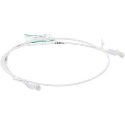 Cable de Parcheo TX6, UTP Cat6, Diámetro Reducido (28AWG), Color Blanco Mate, 2 ft.