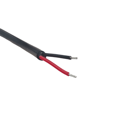 Cable con Conector Macho (Pigtail) / Forro Negro | Alimentación para Vcc con Puntas Libres | Polarizado | Largo 22 cm (8.66 Pulgadas) | Calibre 22AWG.