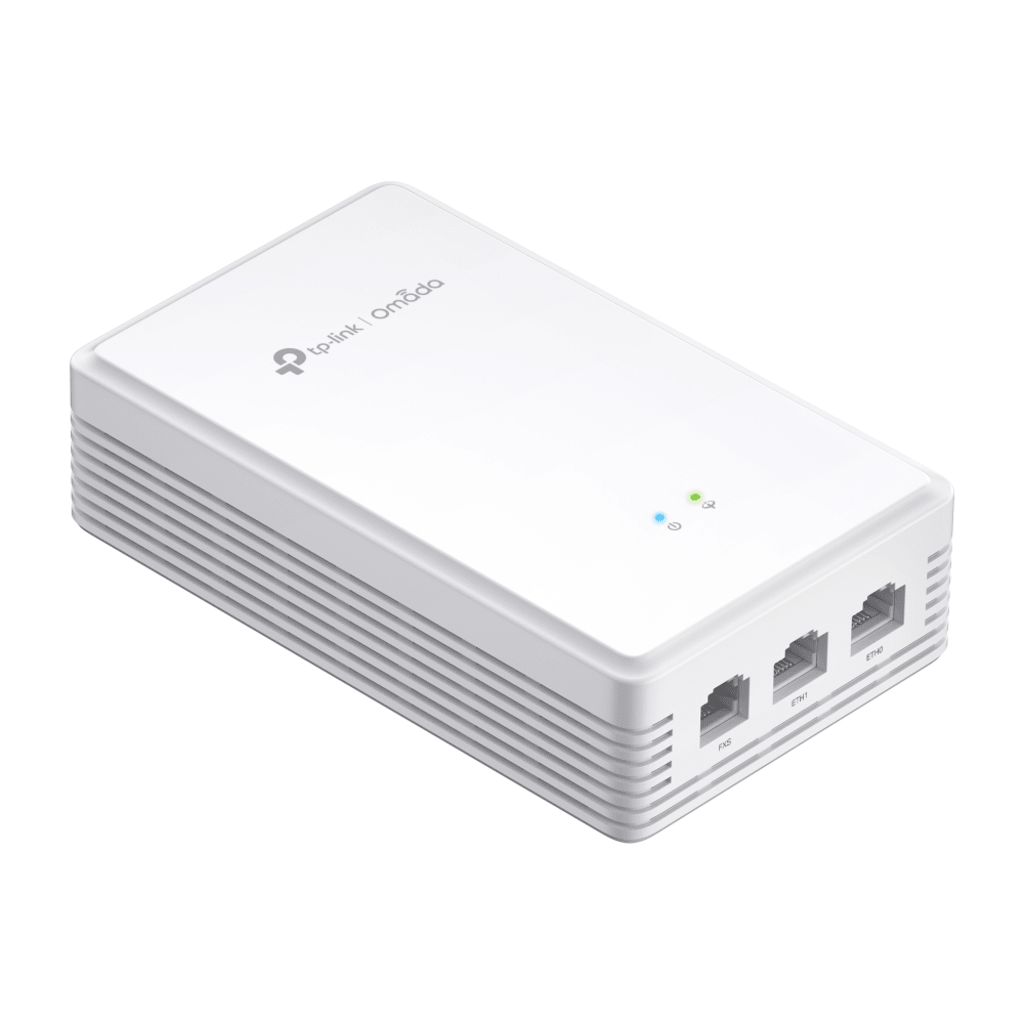 Punto de Acceso GPON Omada / WiFi 6 AX1800 / 1 puerto GPON / 1 Puerto FXS / 2 Puertos 10/100/1000 RJ45 / Mesh Omada / Configuración por Controlador o Stand-Alone / Para Montaje en Pared
