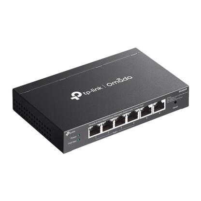 Switch Omada 6 Puertos Gigabit / 4 Puertos PoE+ 65W / Gestión Cloud SDN / Sin Ventiladores / QoS / VLAN / IGMP Snooping / 250 m PoE