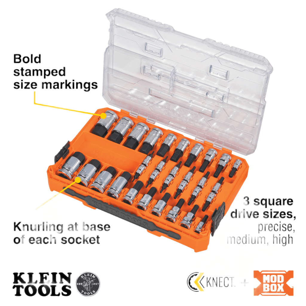 Juego de Dados Moleteados / SAE-Métrico-Hex-Torx® / 13 Piezas por Set / Acabado Moleteado para Mejor Agarre / Marcado en Relieve / Incluye Llaves Cuadradas